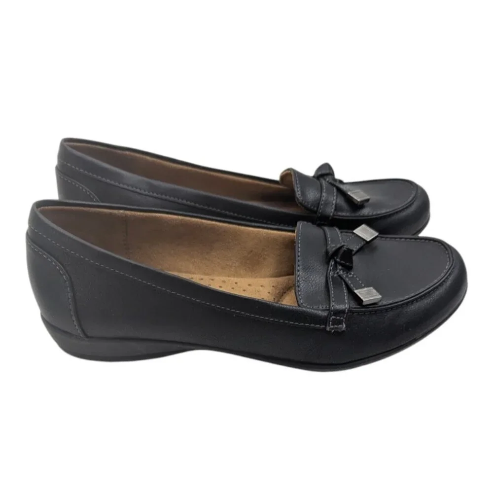 Natural Soul Black Loafers Comfort Flats Women's Size 6.5